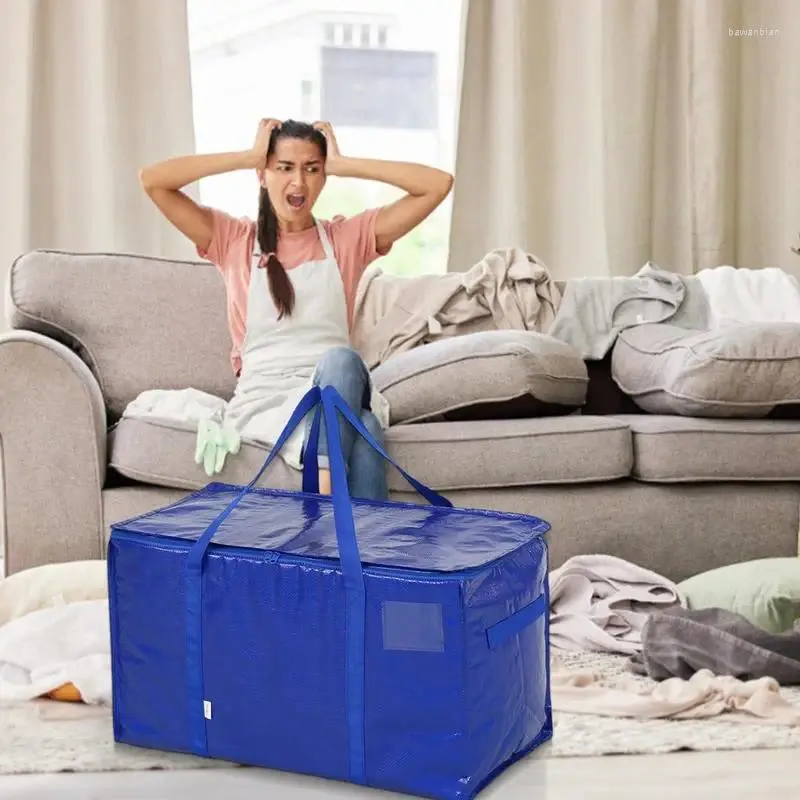 Förvaringspåsar som rör sig förpackning av bagage täcke kläder container täcke filt sortering arrangör stora kapacitetskläder