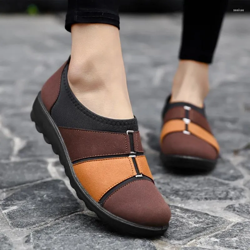 Casual Shoes 2024 Spring Women Flats Pu Leather Woman Loafers Slip On Ballet Ballerines Zapatillas Mujer