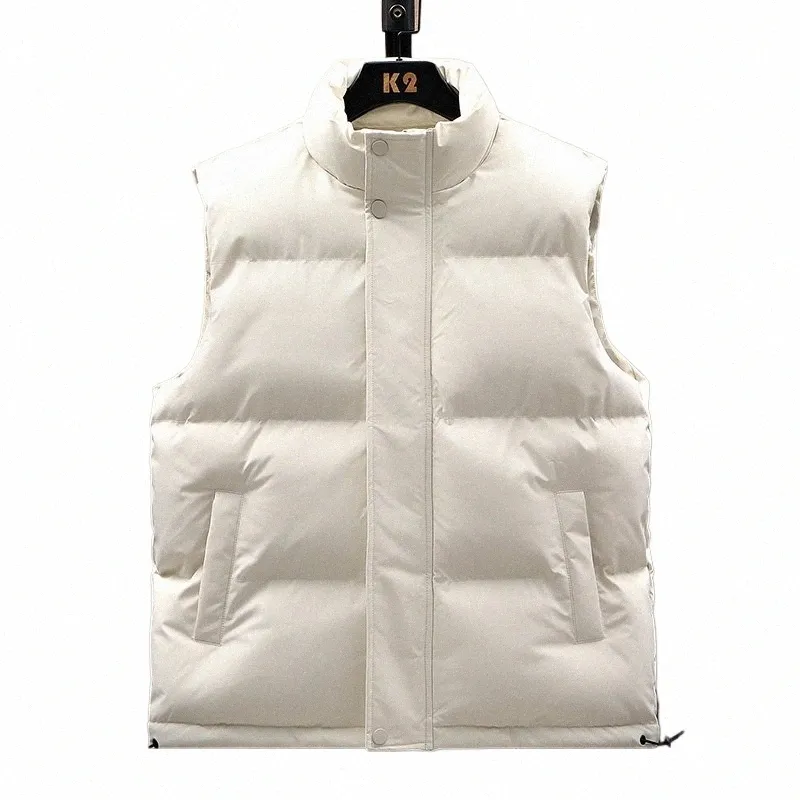 Cott Vest Jacket Uomo New Puffer Sleevel Cappotti Mens Giacca tinta unita Inverno Caldo Gilet Outwear Giacca a vento Abbigliamento K3qg #