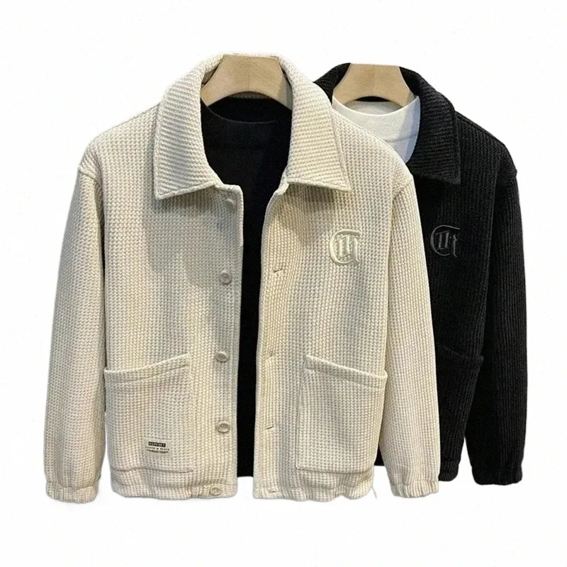 Vestes masculines Fi Color Vestes pour hommes Automne hiver 2023 Corée de tendance décontractée top mâle manteau tout-correspondant Bomber Veste F1C7 #