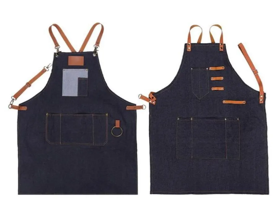 Salon Hair Cutting Apron Barber Sleeveless Denim Apron Hairdresser Hair Cutting Protection Tool Hairdresser Styling Cloth Tools8902087753