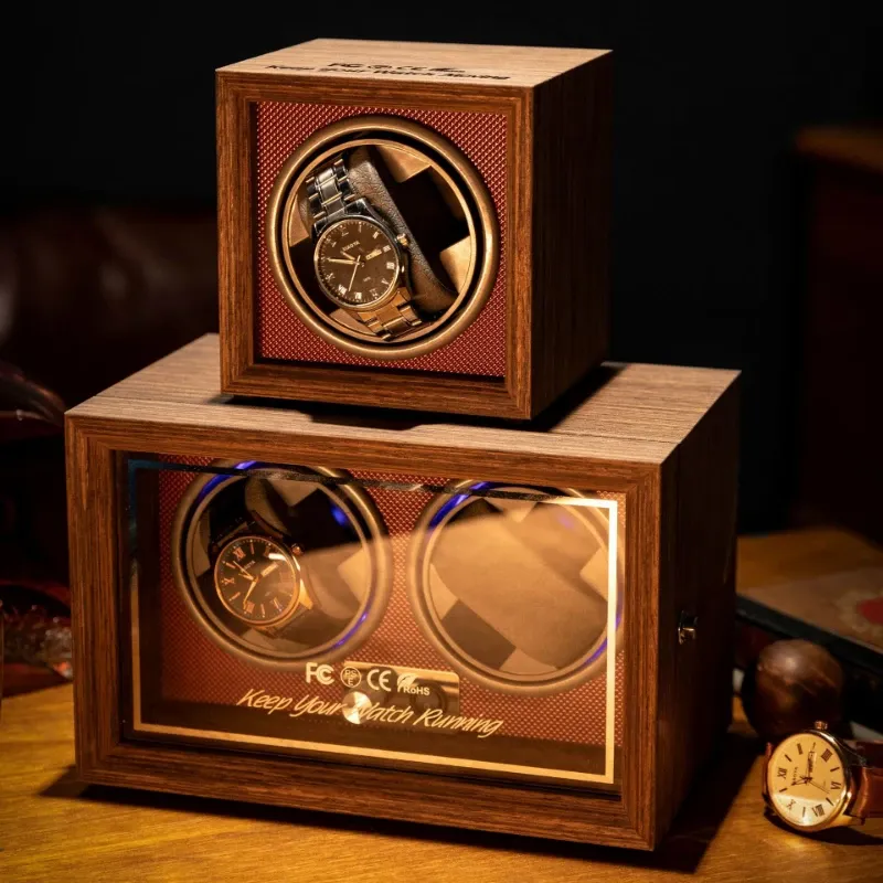 Remontoir de montre en bois, boîte de montre mécanique automatique verticale en bois, boîte de Table électrique à 3 vitesses réglables, armoire de montre, spectacle cadeau