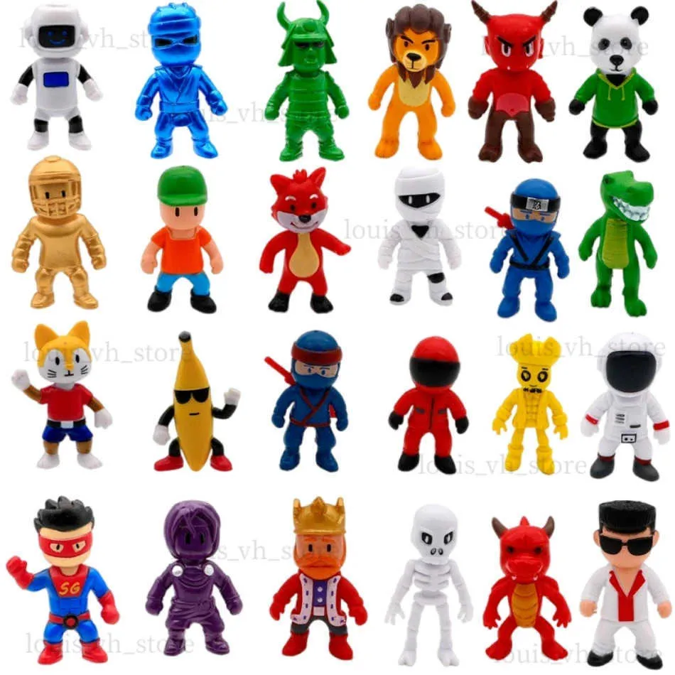 Action Toy Figures 8PCS Stumble Guys Action Figure Kawaii Anime PVC Game Model Statue Set Multi Person Series Childrens Birthday Gift Toy T240325