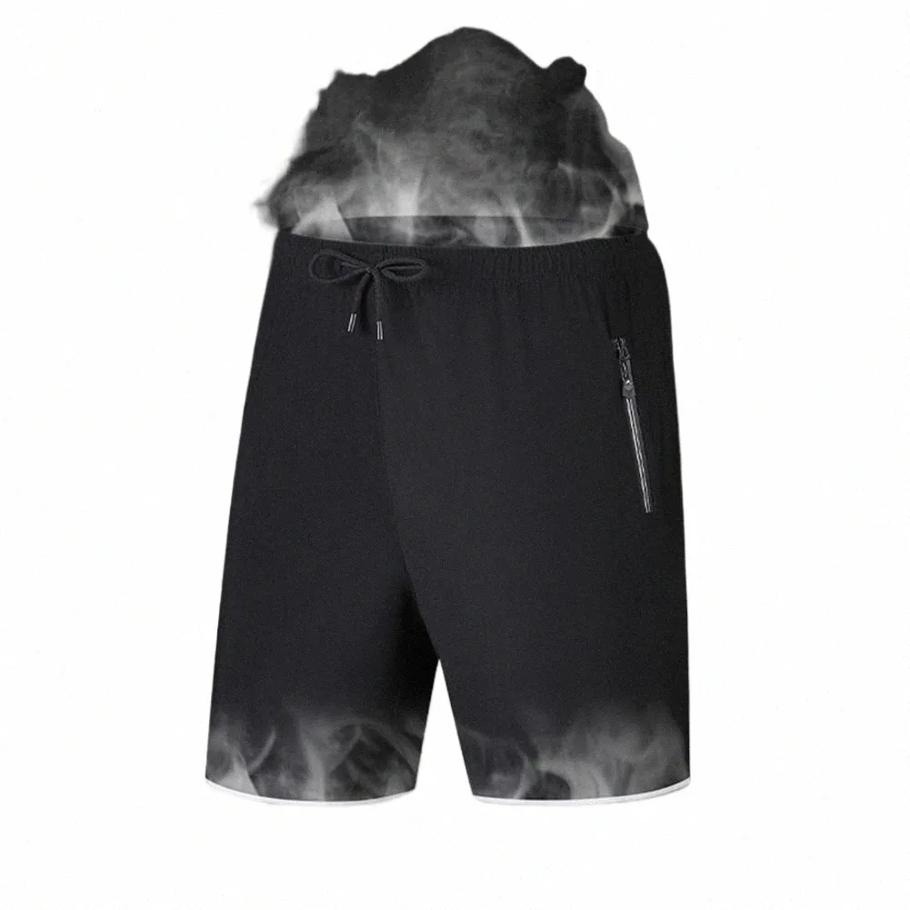 trendy Sports Shorts Drawstring Sweat Absorpti Running Sweatpants Outdoor Fitn Ice Silk Short Pants g41w#