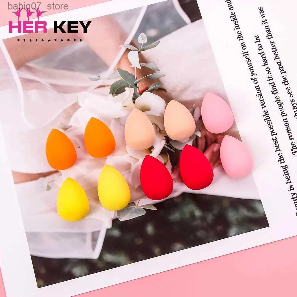 Sponges Applicators Cotton 10 pieces/set mini makeup sponge powder puff wet dry combination beauty ball water droplet tool Q240326