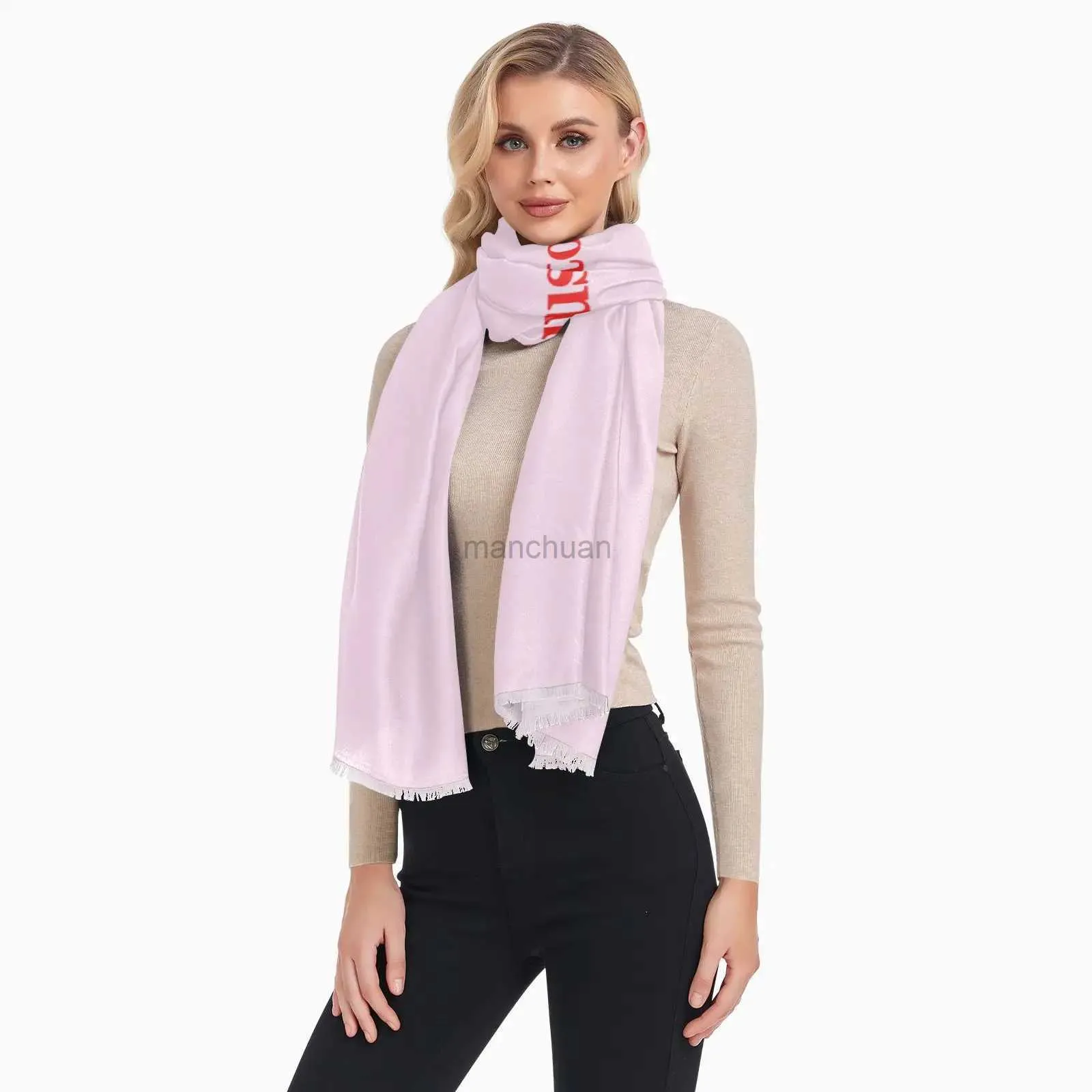 Sarongs 2022 Neue Herbst Neue Pashmina Schal Frauen Tasche Warme Winter Schal Angepasst Design Gedruckt Frauen Brunnen Strand Stolen Schal 240325