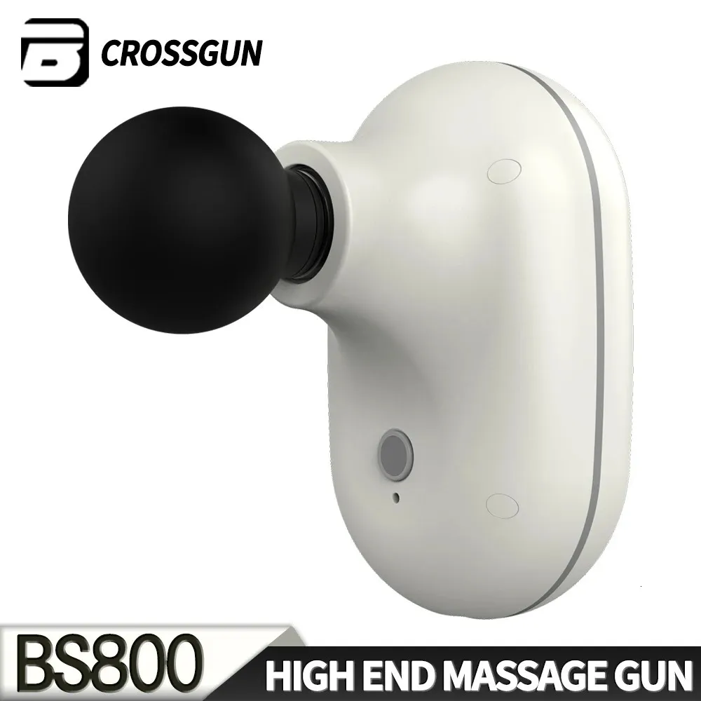 CROSSGUN Mini Pistola per massaggio Piccolo massaggiatore elettrico Corpo portatile bianco per rilassamento muscolare profondo Collo Indietro Piede Gamba Spalla 240314