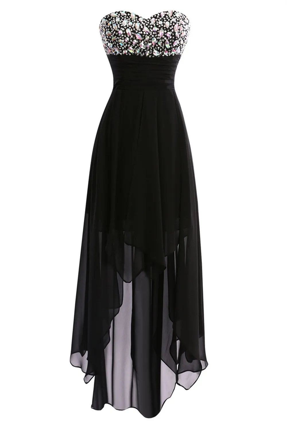 Hi-lo A-line Prom Dresses With Beadings Hi-lo A-line Prom Dresses With Beadings