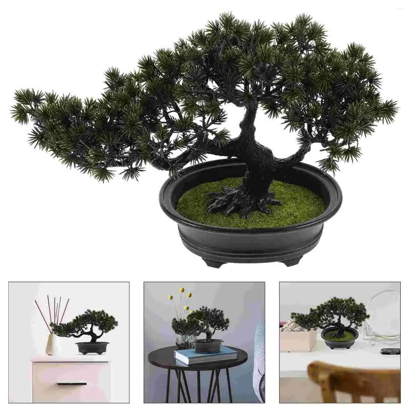 Decorative Flowers Desk Display Fake Tree Pot Simulated Bonsai Artificial Plants For Home Decor Indoor