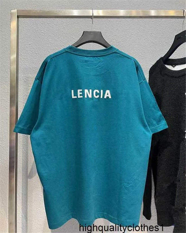 Designer Versione alta 22ss inizio primavera ricamato davanti e dietro con alfabeto stampato coppia T-shirt casual a maniche corte Parigi S69D