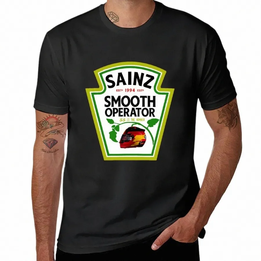 Carlos Sainz Smooth Operator 2023 Tシャツプラスサイズクイック乾燥トップススウェットシャツ、男性034p＃