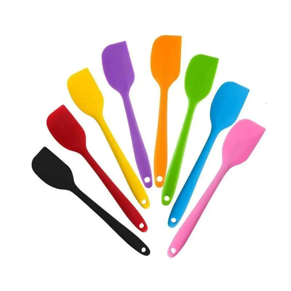 Free Baking 8 BPA Inch Cooking Silicone Spatulas Rubber Spatula Heat Resistant Seamless One Piece Design Non-stick Flexible Scraper New