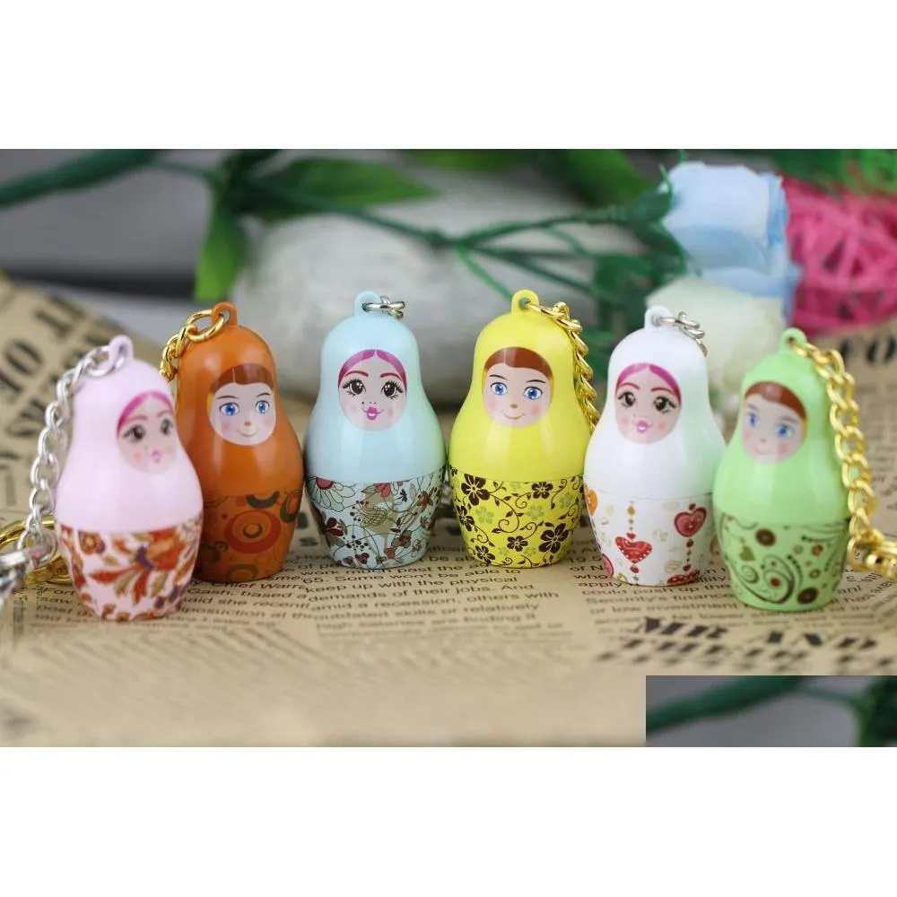 Keychains Lanyards Matryoshka Doll Nyckelring Piggy Bank Rysk Key Chain Holder Quality Chaveiro Llaveros Mujer Bag Drop Delivery F DHV5O