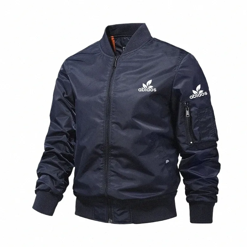 2023 Veste de vol à col montant transfrontalier Printemps Automne MA1 Veste de pilote Uniforme de baseball Manteau de couleur unie pour hommes h08x #