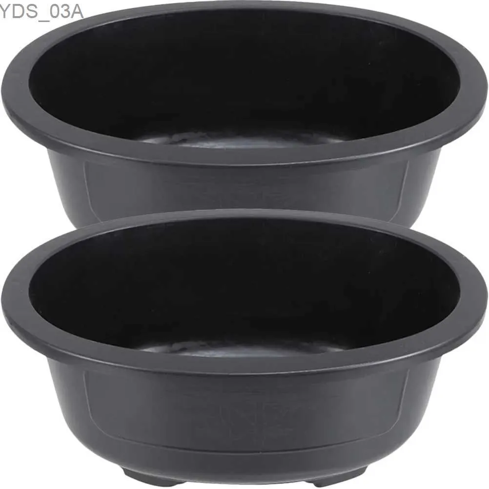 Planters krukor 2st Gardening Planter Pot Practical Bonsai Pot Garden Oval Container Stor bonsai Flowerpot Outdoor Pots 240325