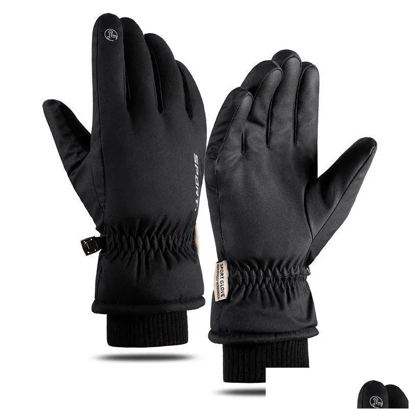 Ski Gloves Men And Women Touch Sn Winter Plus Veet Outdoor Cycling Waterproof Warmth Thickening Drop Delivery Sports Outdoors Snow Pro Otnla