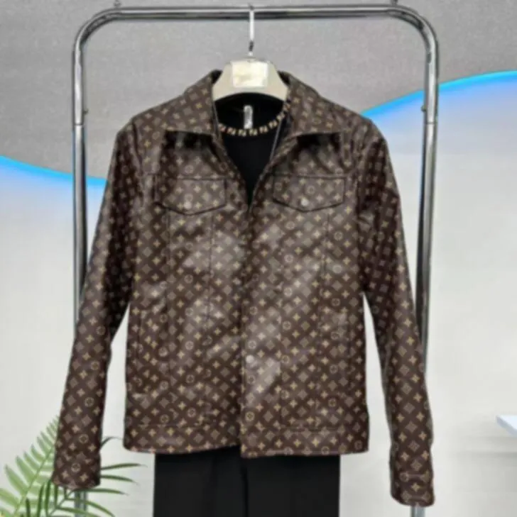 브랜드 남성 재킷 긴 슬리브 옷깃 디자이너 재킷 맨 가죽 자켓 코트