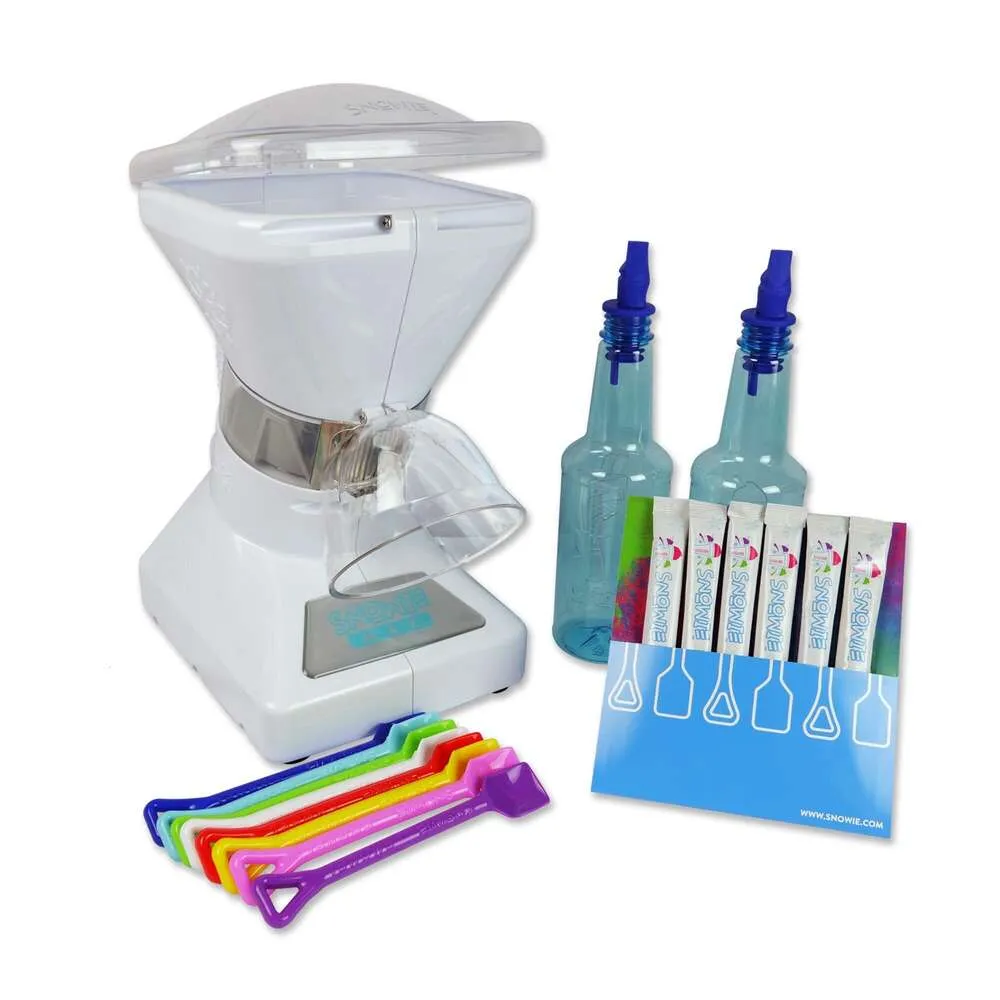 SNOWIE Little Snowie Max Snow Cone Hine - Geavanceerd geschoren ijs, gemengd met poedervormige stoksiroop, 6 stuks, wit