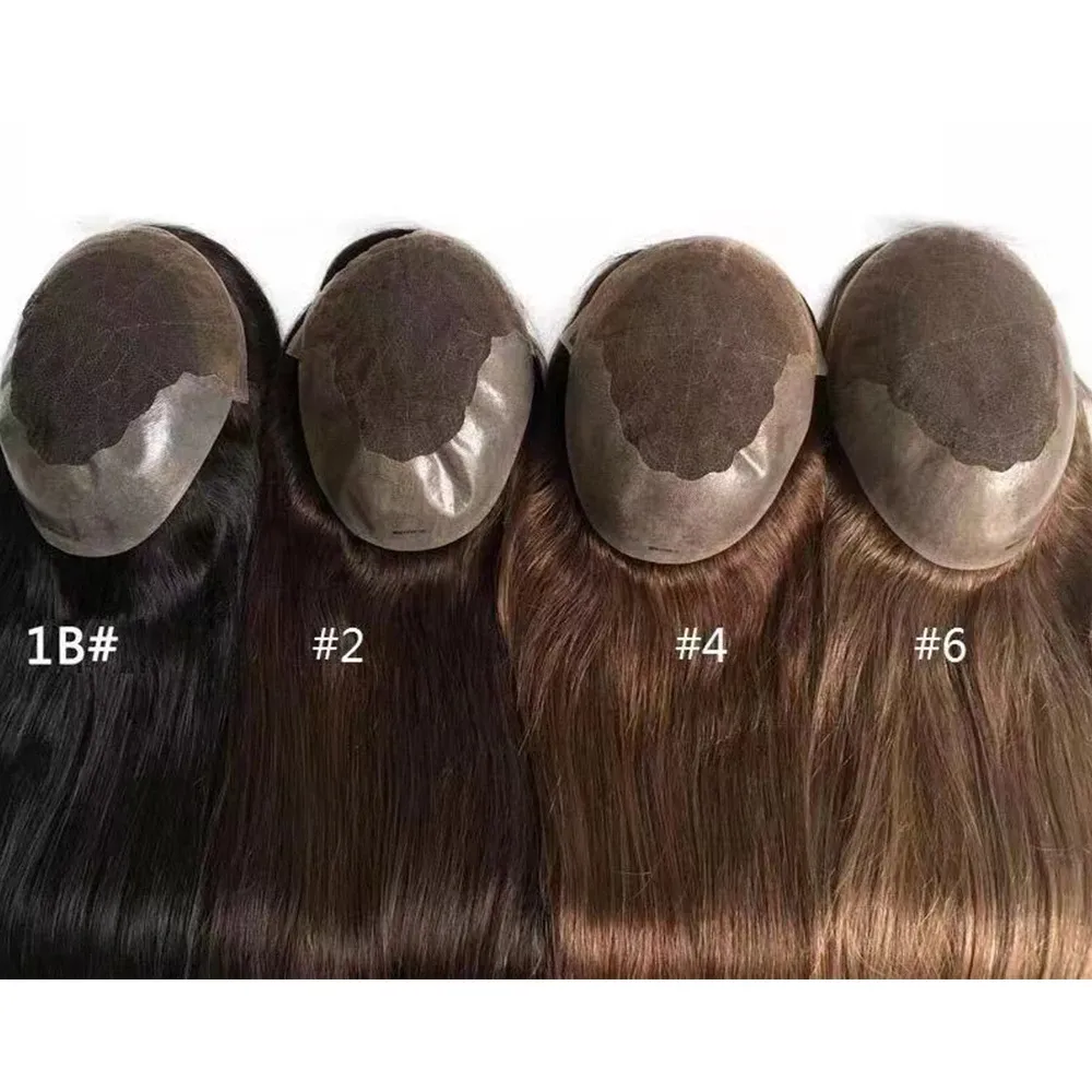 Toppers Wholesale Women Hair Topper 100% Brazilian Virgin Hair Q6 Base Cuticle Aligned Human Hair Lace front Toupee for Women