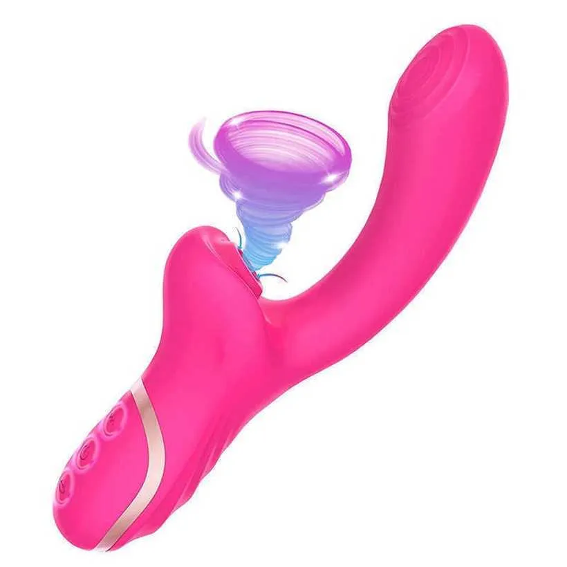 Chic Suction Vibration Tapping Massage Stick Strong Double Head Adult Toy Big Vibrator Sex vibrerar för Women Toys Products 231129