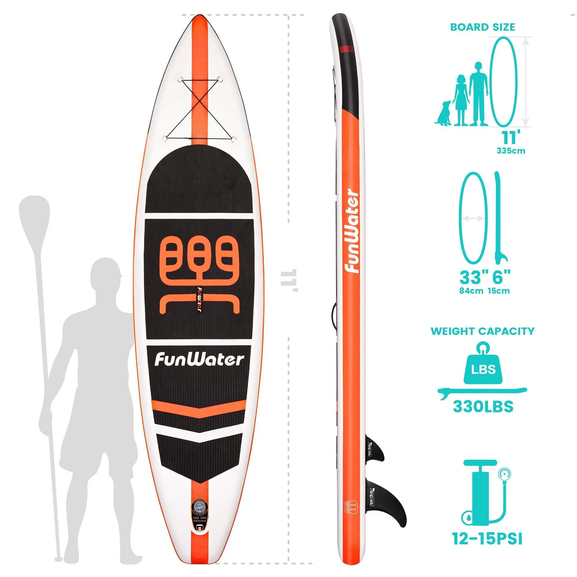 Surfboards Funwater No Vat Surfboard Padel Stand Up Paddle Board Inflatable 335 Cm Sup Paddleboard Ca Uk Us Warehouse Tabla Surf Pad Dhv03