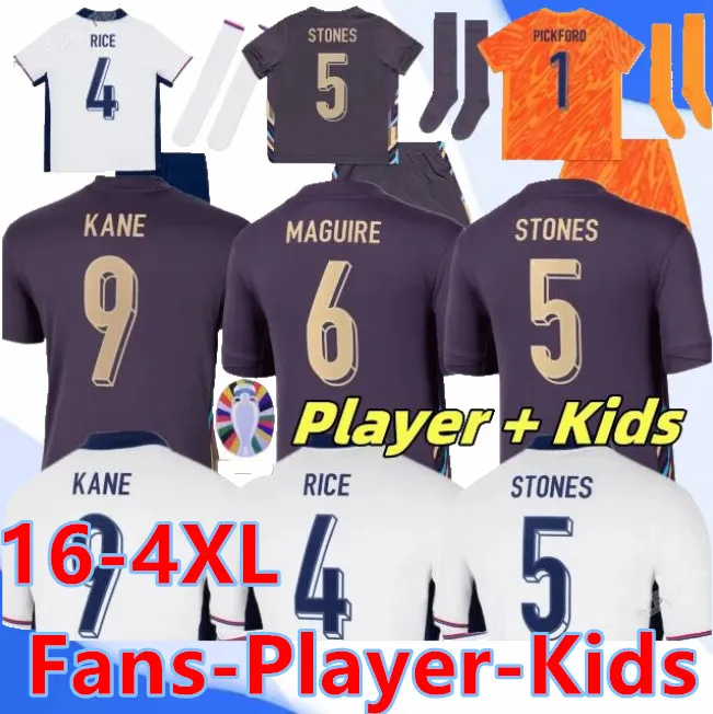 Angleterre Foden Soccer Jerseys 2024 Kane Sterling Grealish Rashford Mount Bellingham Saka 24 25 Men de football National Men Kid Kit Uniforme Englands Trippier