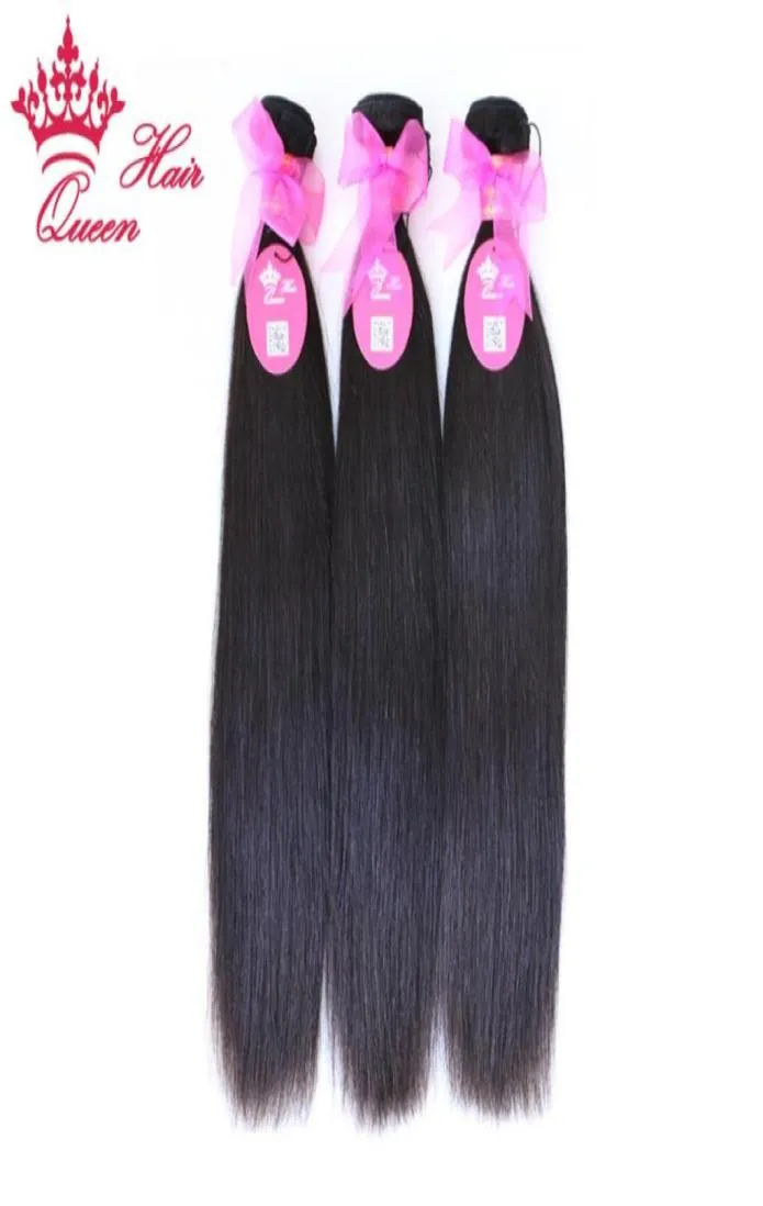 Drottning hårprodukter dhl naturlig rak jungfru brasilianskt mänskligt hår blandat längd3pcslot 8quot28quot ingen avfall f2703349799403