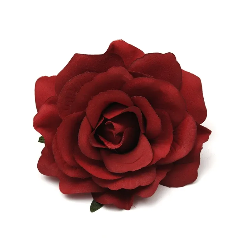 Ghirlande 30 pezzi 9 cm teste di fiori di seta artificiale per la decorazione di nozze rosa rossa corona fai da te confezione regalo scrapbooking mestiere fiore finto