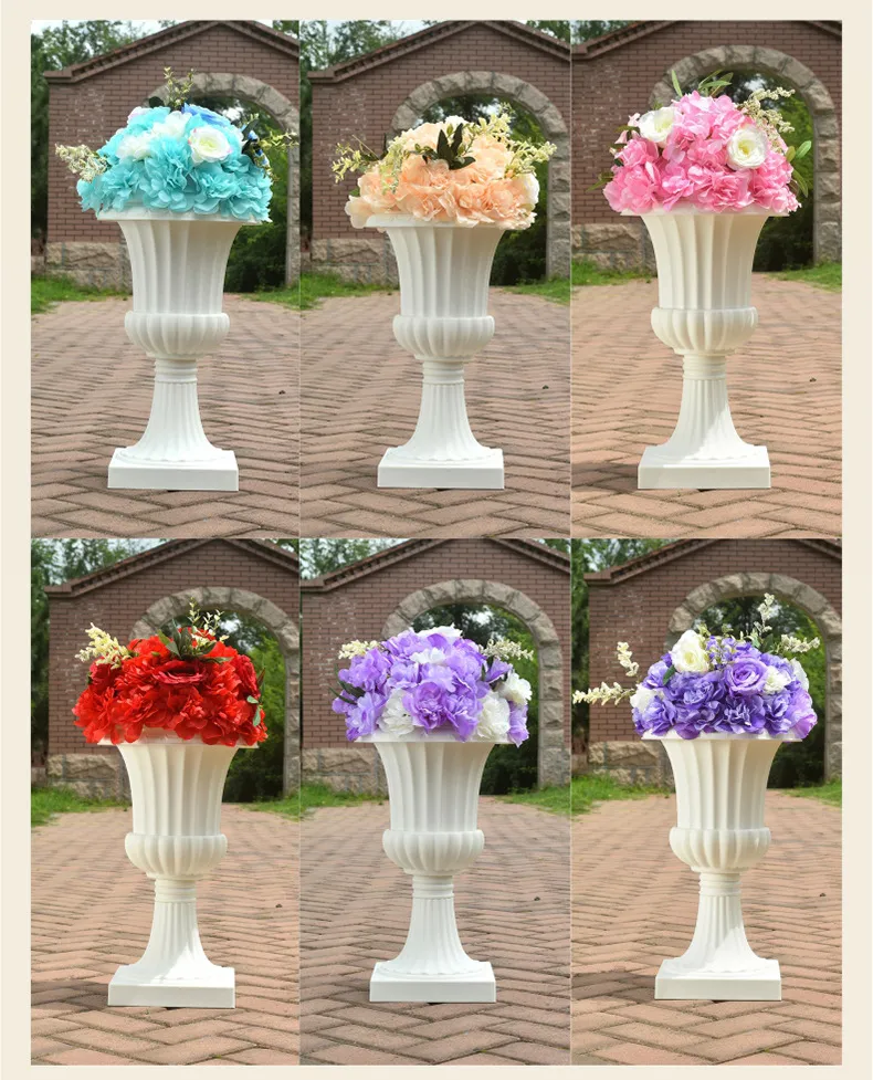 Vaso di plastica bianca Fase di nozze Vaso grande Decorazione Arredamento la casa Giardino Balcone Cortile Ornamenti vasi di fiori