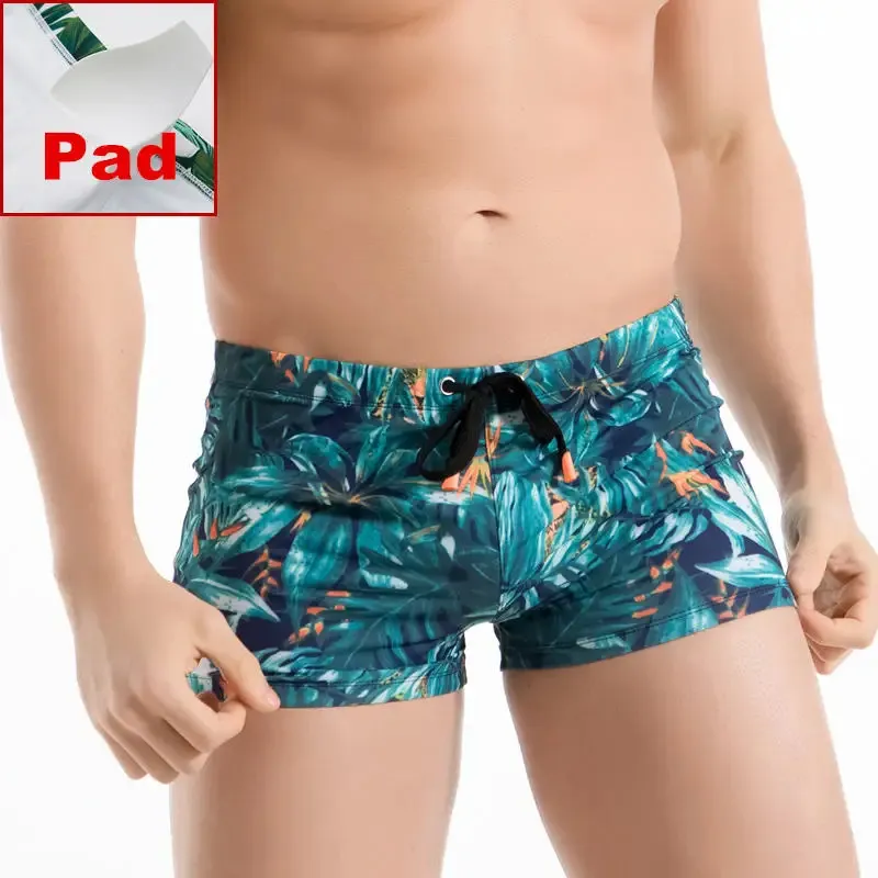 Push Up Men Swimming Trunks With Pad Swimming Shorts Man Slip Boxer Swimwear Sexy Gay Swimsuit Zwembroek Bikini Briefs Seobean 240311