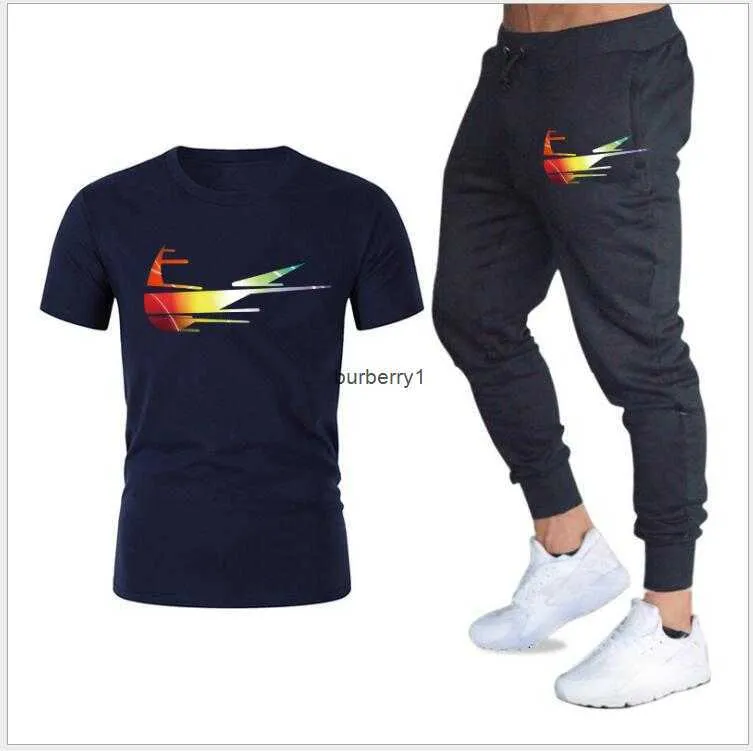 heren designer trainingspak sportkleding sets gestreept 2019 zomer casual ademende t-shirts + shorts herenkleding 2 delige set sportpakken