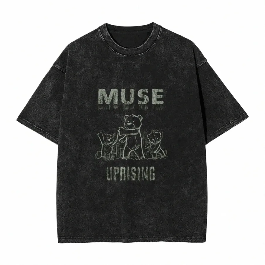 Vintage ons t shirt muse löst t-shirts rockband nyhet tshirt för män sommar y2k retro mönster topp tees o1ff#