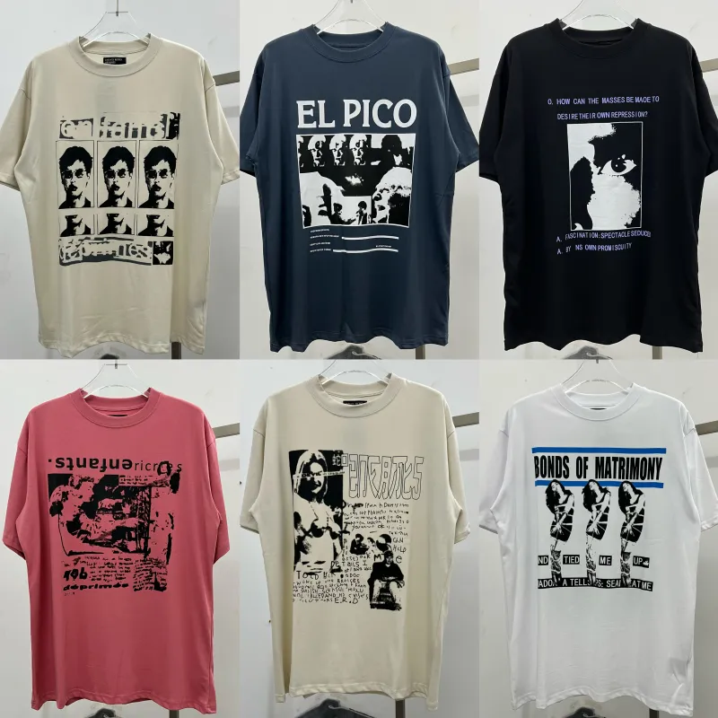 Tee Men Mulheres 2024Ss T-shirt imprimido T-shirt de grandes dimensões preto bege branco tshirts de manga curta