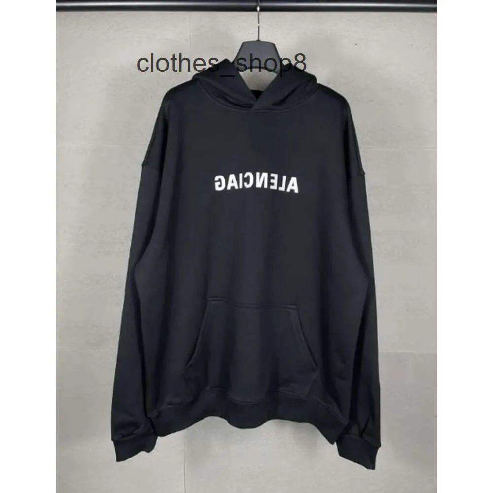 Hoodie met mouwen b Hoodies Losse versie Familie Hoge trui balencigs Capuchon Heren Lange Parijs Zelfklevende truien Tape Casual Papier Letter Afdrukken Unisex 3D1L