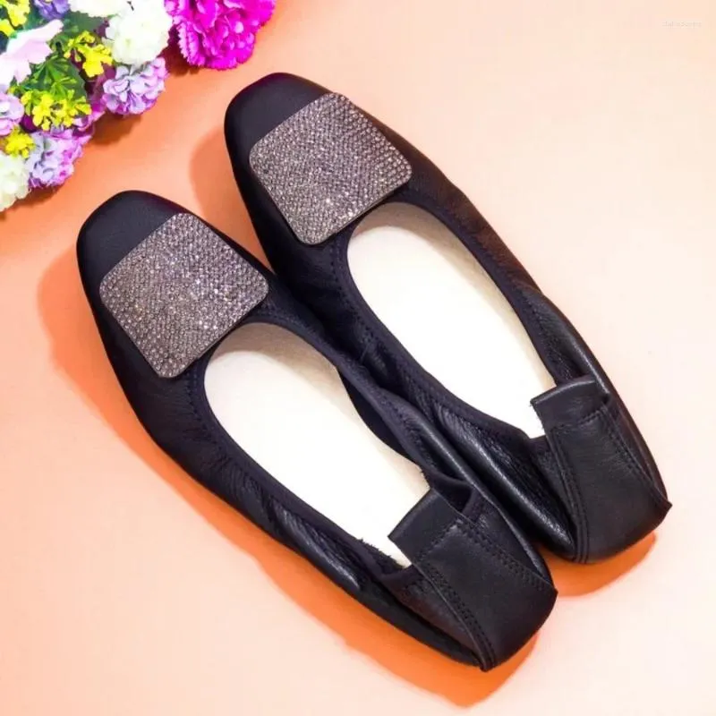 Casual Shoes Summer Women Flat Designer Ladies Crystal Rubber Loafers Non-Slip Breattable Womens Moccasins Plus Size 35-43