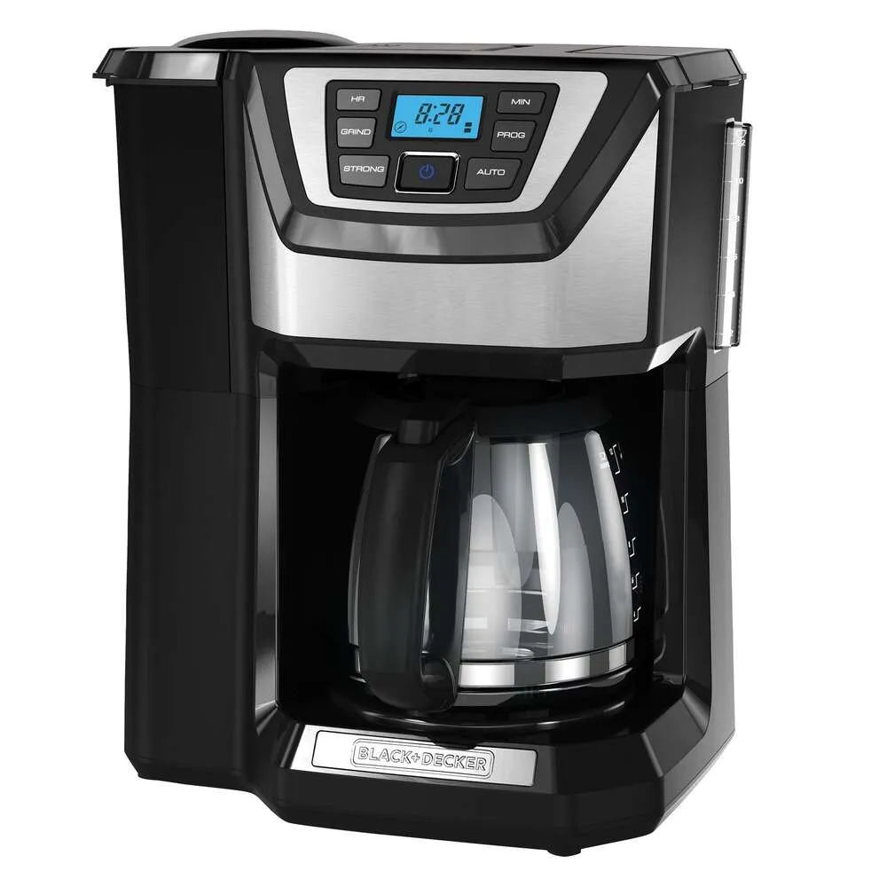 BLACK+DECKER 12 Cup Grinder and Brewer, Black, CM5000B