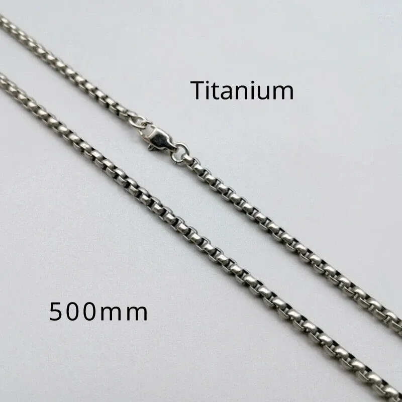 Hänghalsband ren titanboxkedja halsband 3mm mäns unisex icke allergisk hudvård hälsosam storlek komplett lätt anti 500mm