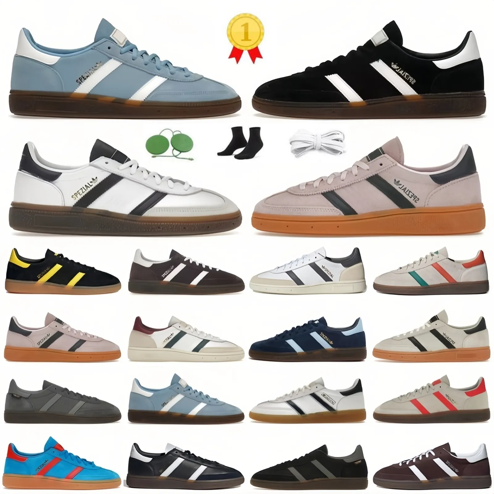 Handball Spezial Aluminum Core Black Clear Pink Arctic Night Casual Shoes Men Women Bright Light Blue Navy Gum White Shadow Brown Grey Sneakers
