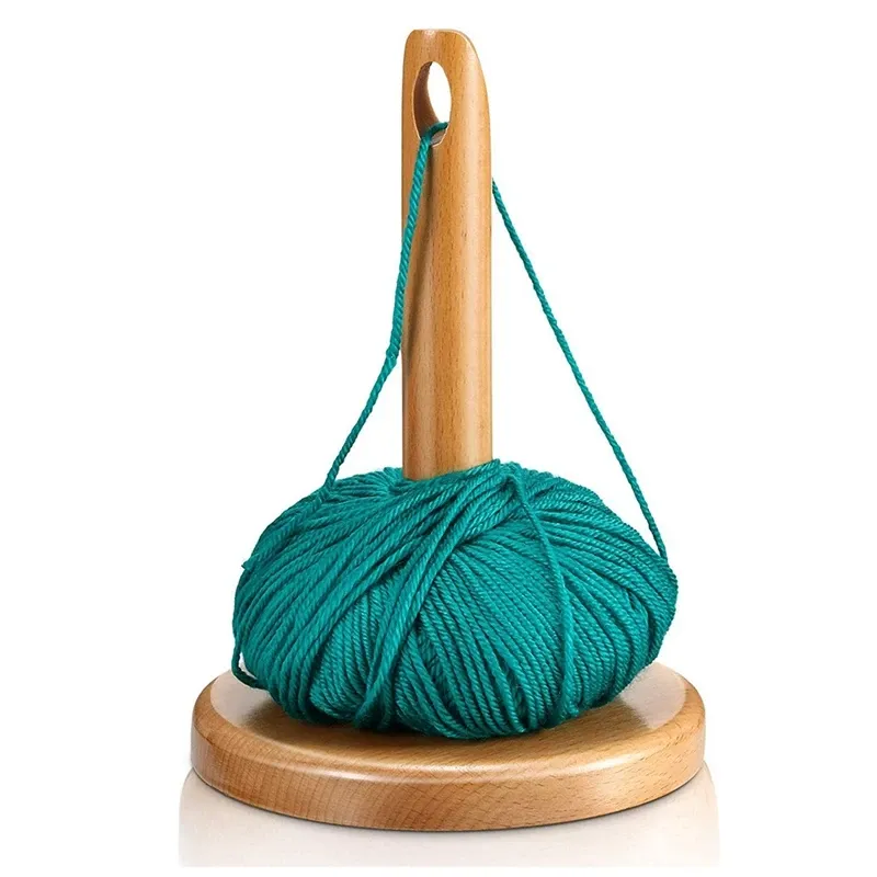Porta del filo in legno a maglia per uncinetto a maglia con buco a maglia da ricamo da ricamo per il regalo di organizzazione del filo per nonna per la nonna