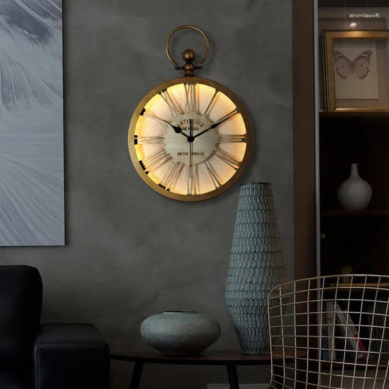 Wanduhren, kreative Vintage-Uhr, nordischer Stil, still, für Esszimmer, Wohnzimmer, Schlafzimmer, Heimdekoration