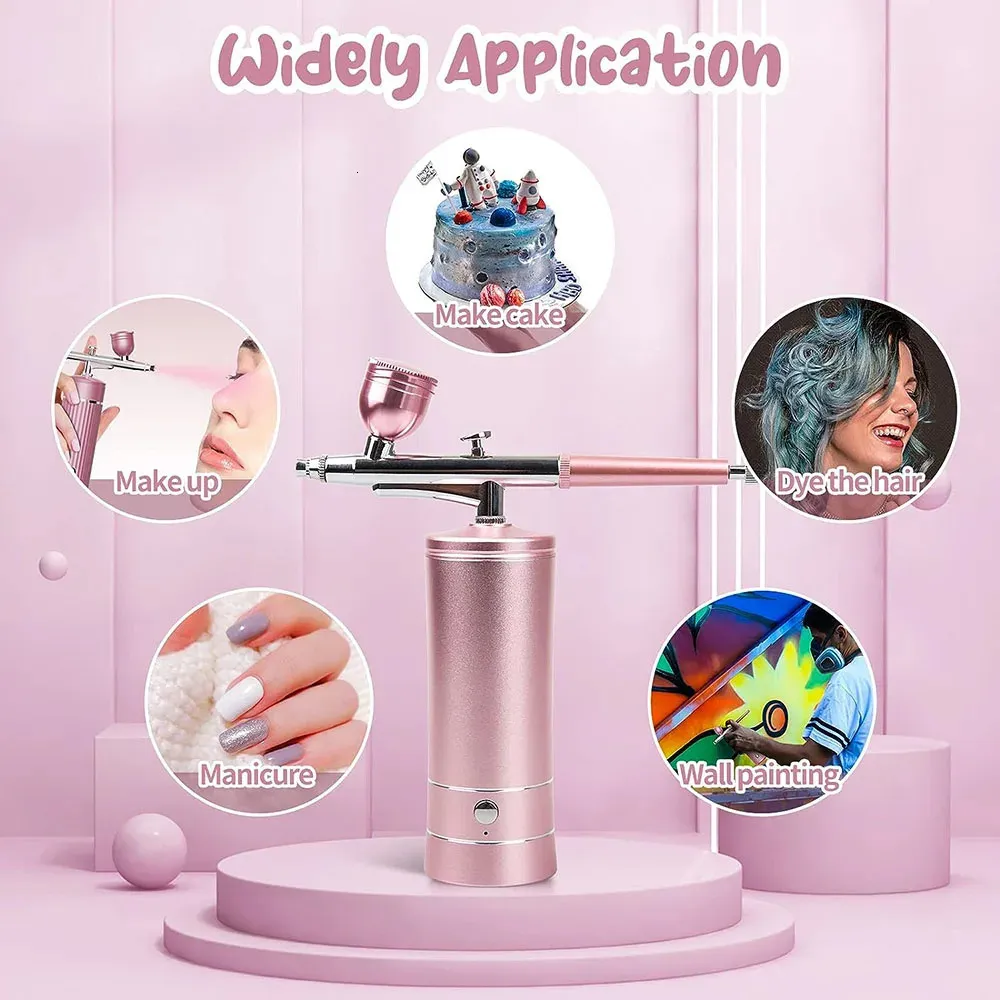 Kit Aérographe Rechargeable Sans Fil Avec Compresseur - Pour Ongles, Maquillage, Décoration, Peinture - 9
