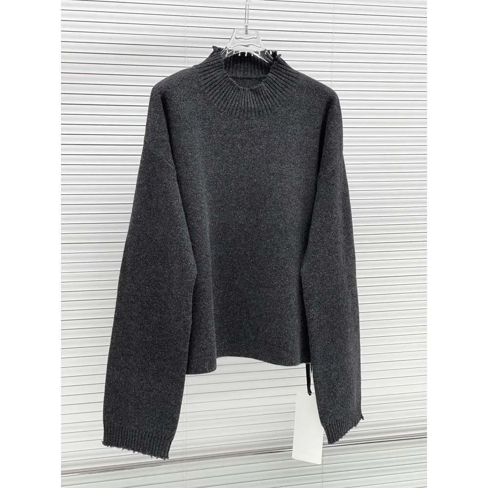 2024 women's autumn and winter new frayed knitted cashmere top