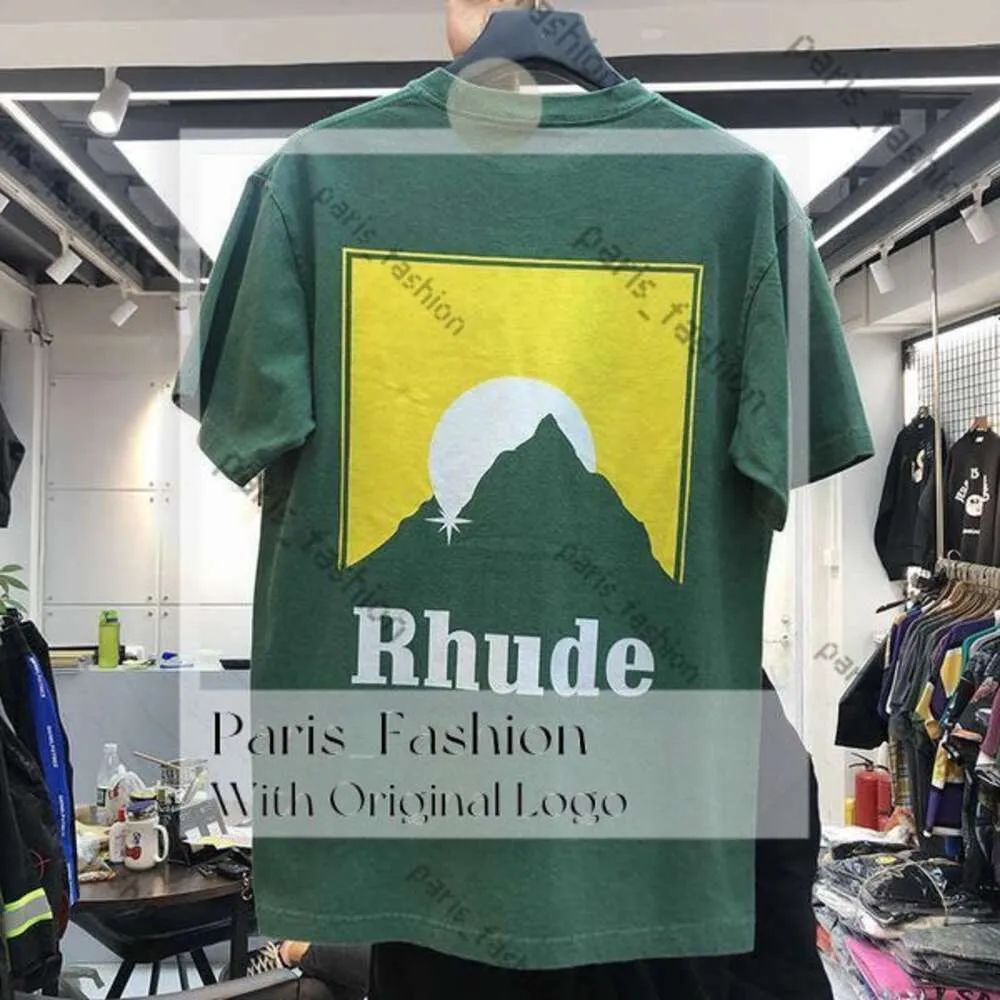 Rhude Shirt Men's Shirt Rhude Mens T Shirt High Quality Oversized T Shirts Tee T-shirt 100%cotton Rhude Tshirts Vintage Short Sleeve US Size 992