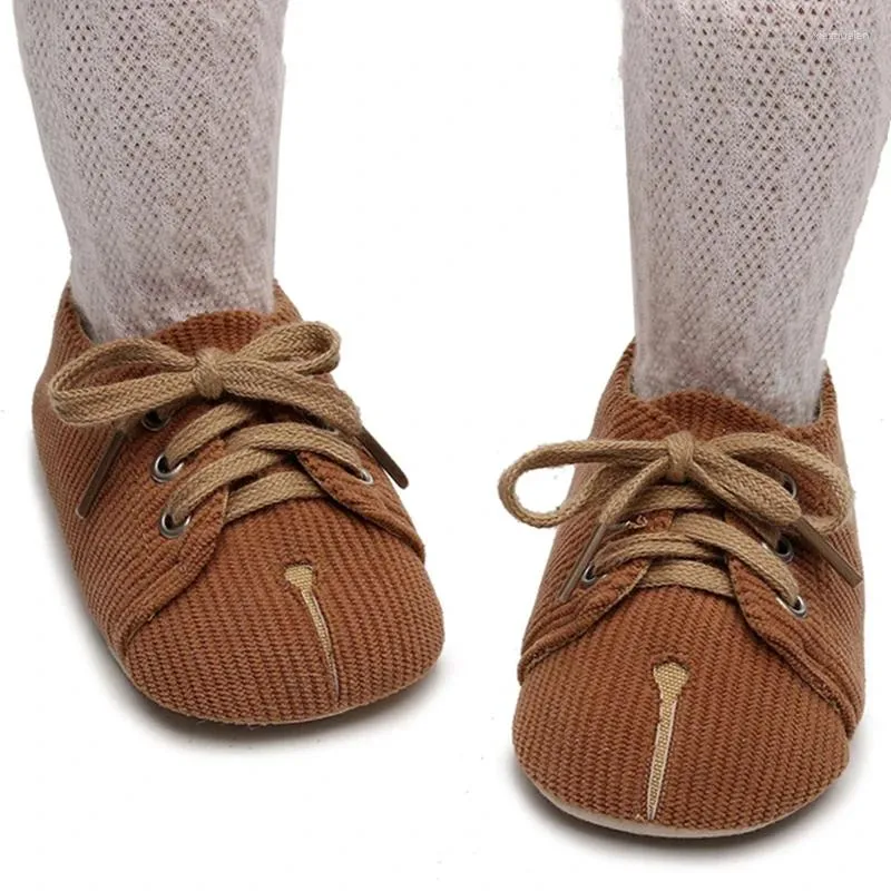 Babyschoenen Baby Baby Jongens Meisjes Mocassins Sneakers Tie-Up Zachte Zool Platte Schoenen Prewalker Antislip Walker