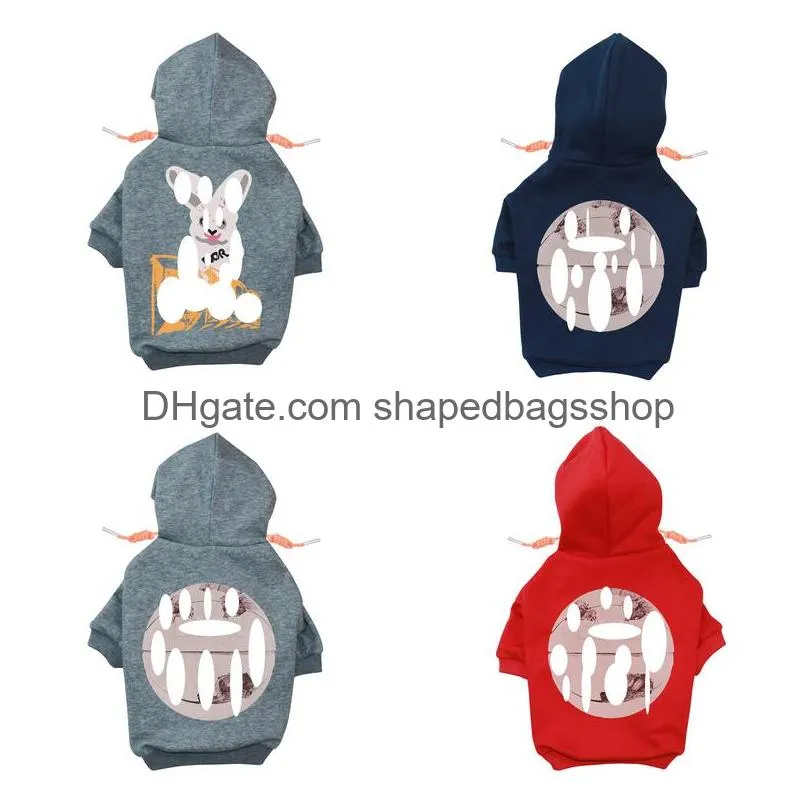 Roupas de roupas de vestuário de cachorro Marca macia e quente Capuz de capuz com design clássico Pattern Pet Pet Winter Coat Jackets Cold Weather Ots6Y
