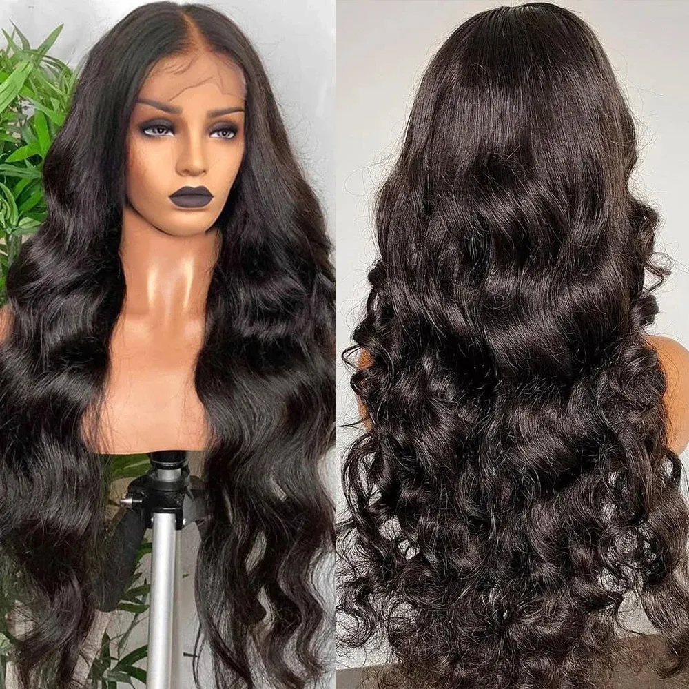 Toppers Body Wave Transparent Lace Front Half Wig Topper Solicone Skin Topper für Frauen mit Kämmen 5X5 Zoll Seidenoberteil Vollhaarteile