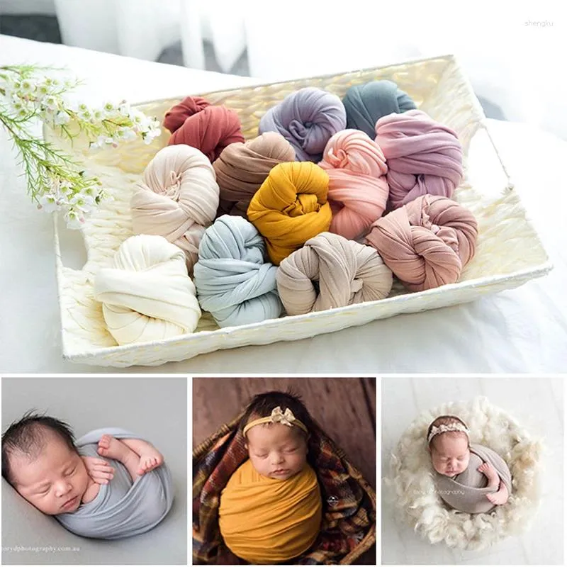 Decken 40 160 cm Baumwolle Soft Born Baby Pografie Requisiten Stretch Wrap Infant Po Shoot Zubehör Kleidung Souvenirs Recuerdos