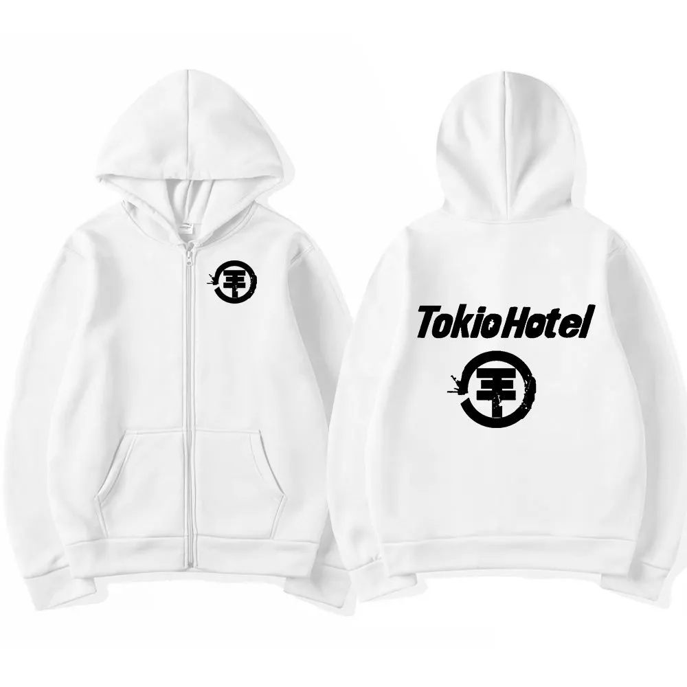 Tokio Hotel Logo Zip Up Hoodie - Mens Rock Band Sweatshirt