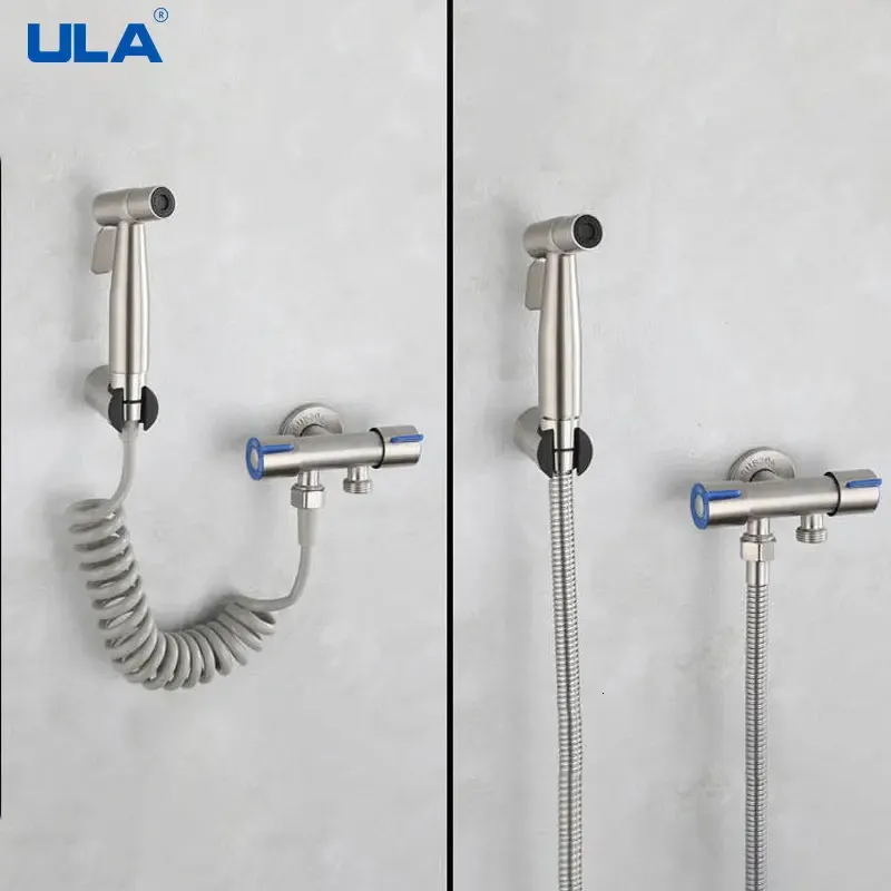 ULA 휴대용 Bidet 분무기 세트 수도꼭지 스테인리스 스틸 화장실 욕실 샤워 헤드 2 개의 아웃 각도 240314