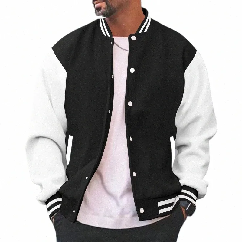 2023 NOUVEAU Lâche American Trendy Brand Baseball Jersey Fi Bomber Jacket Hommes Casual Plus Taille Veste U3pw #